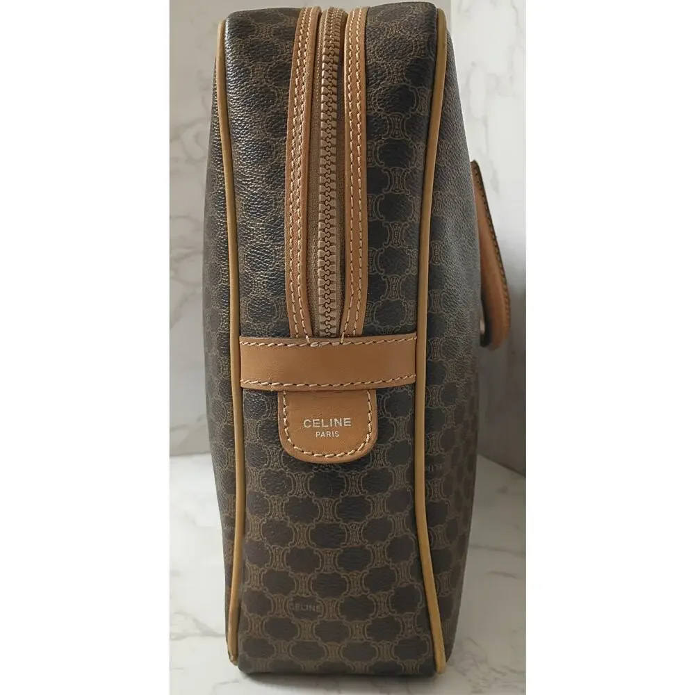 CELINE Vintage Macadam Pattern Triomphe Bag/Briefcase - EUC